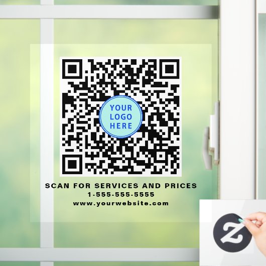 Zakelijk QR-code logo Raamsticker (Huis)