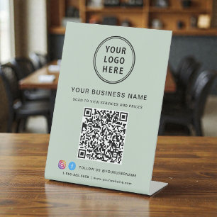 Zakelijk QR-code Logo Social Media Sage Reclamebord Met Voetstuk