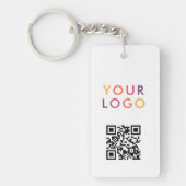 Zakelijk QR-code logo wit Sleutelhanger (Voorkant)