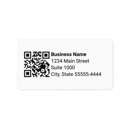 Zakelijk QR-code retouradres sjabloon wit Etiket (Voorkant)