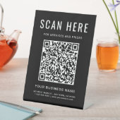 Zakelijk QR-code zwart tafelmodel Reclamebord Met Voetstuk (Insitu)