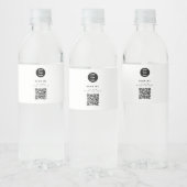 Zakelijk QR-codebedrijfslogo Modern Minimalistisch Waterfles Etiket (Flessen)