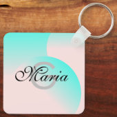 Zakelijk QR-codecijfer gemonogreerd deegment Sleutelhanger (Achterkant)