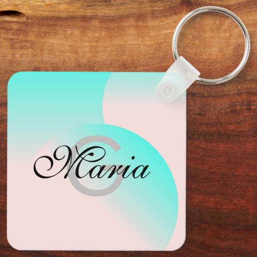 Zakelijk QR-codecijfer gemonogreerd deegment Sleutelhanger (Achterkant)