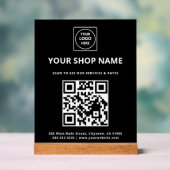 Zakelijk QR Logo Zwarte Acryl Bord (Neutraal)
