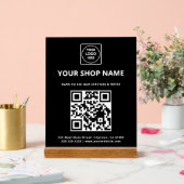 Zakelijk QR Logo Zwarte Acryl Bord (Huwelijk)