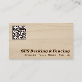 Zakelijk QR VCard voor Schutting- en Terrasbedrijv Visitekaartje