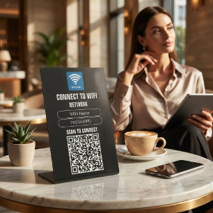 Zakelijk QR WiFi Toegang Scan Verbind Gastnetwerk Reclamebord Met Voetstuk