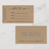 Zakelijk Raffle Ticket op Kraft Paper (Voorkant / Achterkant)