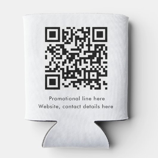 Zakelijk Rechthoekig Logo Tekst Promo QR Code Blikjeskoeler (Achterkant)