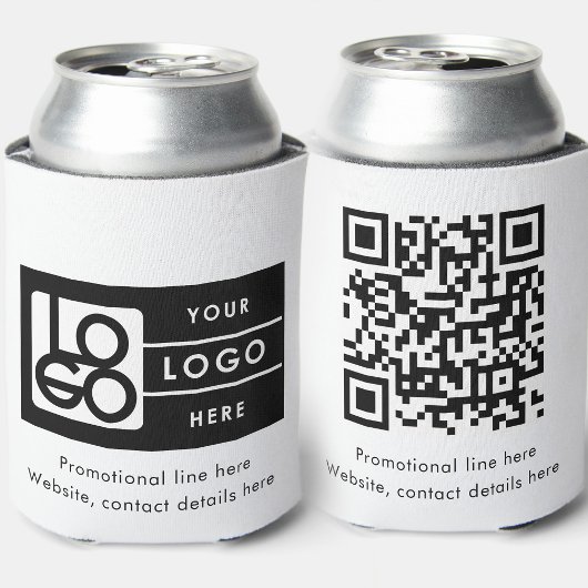 Zakelijk Rechthoekig Logo Tekst Promo QR Code Blikjeskoeler