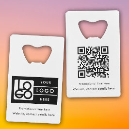 Zakelijk Rechthoekig Logo Tekst Promo QR Code Creditkaart Flessenopener