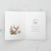 Zakelijk Rendier Bloemen Kerst Corporate Logo Feestdagen Kaart (Binnen)