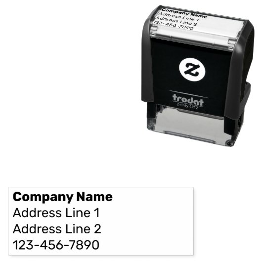 Zakelijk retouradres en telefoonnummer Sjabloon Zelfinktende Stempel (In situ)