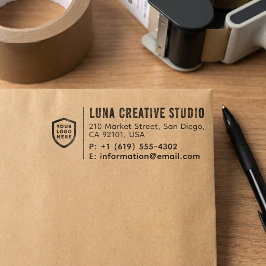 Zakelijk retouradres | Modern professioneel logo Zelfinktende Stempel