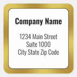 Zakelijk retouradres Zwart Wit en Goud Vierkante Sticker