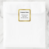 Zakelijk retouradres Zwart Wit en Goud Vierkante Sticker (Tas)