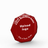 Zakelijk rood achthoekige vorm fotoblok (Links)