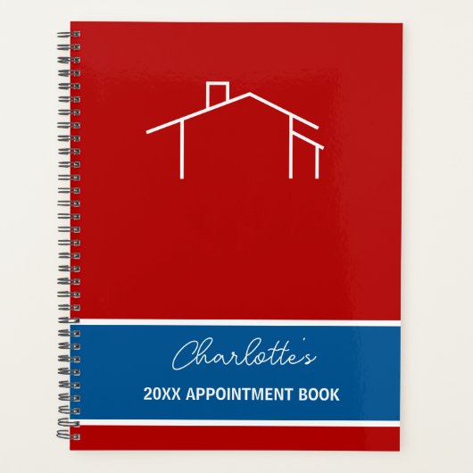 Zakelijk Rood- en Blauw Huis Logo Benoeming Boek Planner (Voorkant)