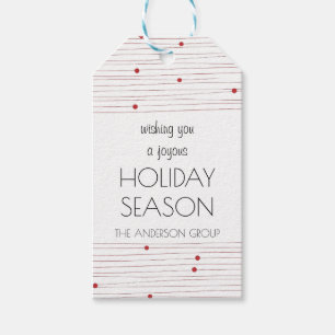 Zakelijk Rood Gelukkig Holiday Seizoen Kerstmis Cadeaulabel