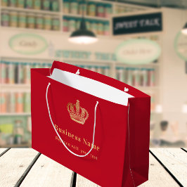 Zakelijk rood goud koninklijke kroon papieren bood groot cadeauzakje