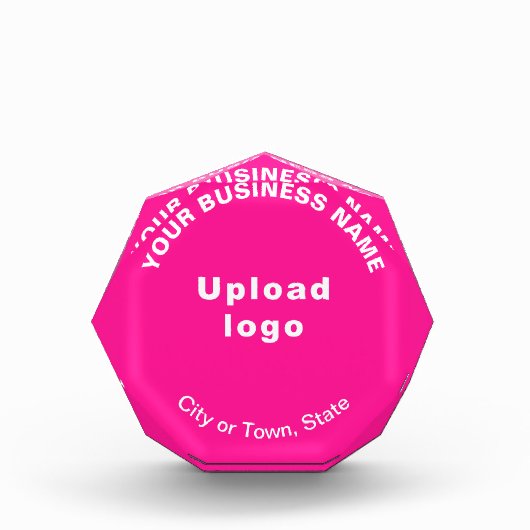 Zakelijk roze achthoekige vorm fotoblok (Voorkant)