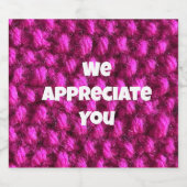 Zakelijk roze garen klant werknemer waardering bier etiket (Enkel label)