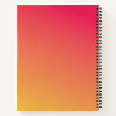 Zakelijk roze oranje verloop monogram notitieboek (Achterkant)