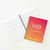 Zakelijk roze oranje verloop monogram notitieboek (Binnen)