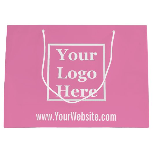 Zakelijk roze Sjabloon uw Logo hier Groot Cadeauzakje (Voorkant)