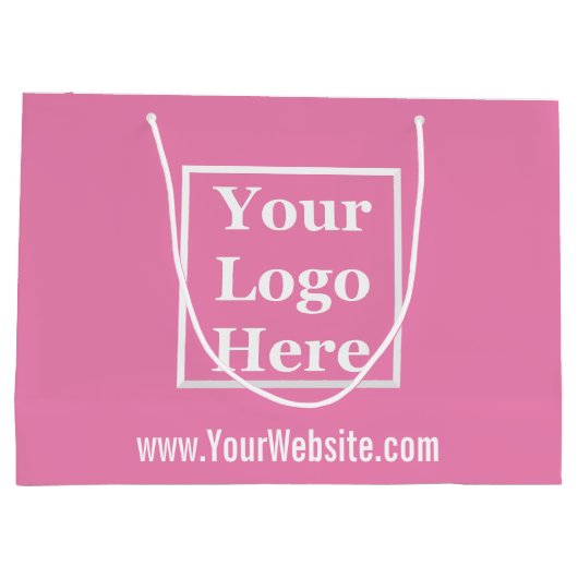 Zakelijk roze Sjabloon uw Logo hier Groot Cadeauzakje (Achterkant)