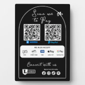 Zakelijk Scan To Pay-bord met logo QR-code Fotoplaat (voorkant)