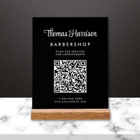 Zakelijk script QR-code zwart Acryl Bord