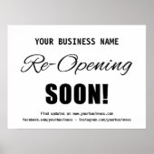 Zakelijk snel weer openen, wit poster (Voorkant)