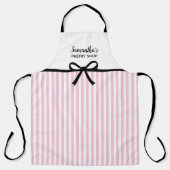 Zakelijk Snoep Roze Stripes Bakery Kitchen Salon Schort (Voorkant)