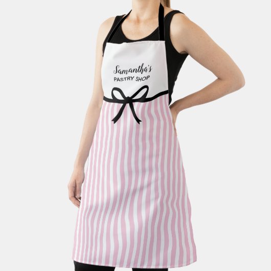 Zakelijk Snoep Roze Stripes Bakery Kitchen Salon Schort (Insitu)
