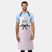 Zakelijk Snoep Roze Stripes Bakery Kitchen Salon Schort (Gedragen)