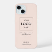 Zakelijk Social Media Blush Roze iPhone 15 Case (Achterkant)