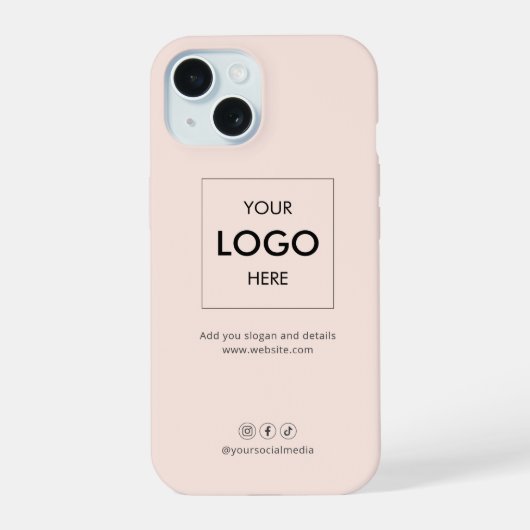 Zakelijk Social Media Blush Roze iPhone 15 Case (Achterkant)