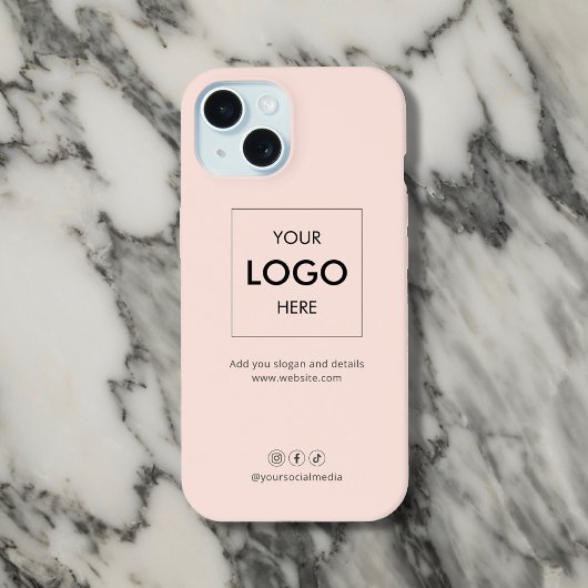 Zakelijk Social Media Blush Roze iPhone 15 Case