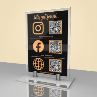 Zakelijk social media teken met QR-code Kaart
