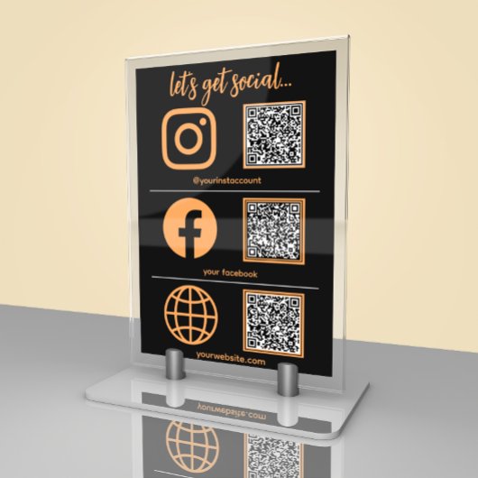Zakelijk social media teken met QR-code Kaart