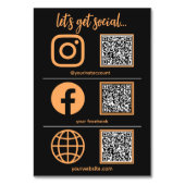 Zakelijk social media teken met QR-code Kaart (Voorkant)