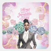 Zakelijk succes en empowerment van vrouwen vierkante sticker (Voorkant)