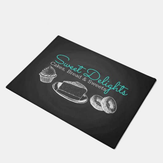 Zakelijk Sweet Bakery Chalkboard Deurmat (Schuin)