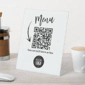 Zakelijk Tafelblad QR Code Modern Logo Menu Reclamebord Met Voetstuk (Insitu)