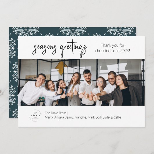 Zakelijk Team Foto Vakantie Kaart (Voorkant / Achterkant)