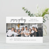 Zakelijk Team Foto Vakantie Kaart (Staand voorkant)