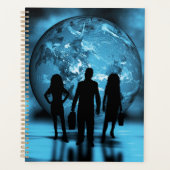 Zakelijk Team Silhouet Futuristische Zakelijkheid Planner (Voorkant)