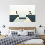 Zakelijk teamwork canvas afdruk (Insitu (Slaapkamer))